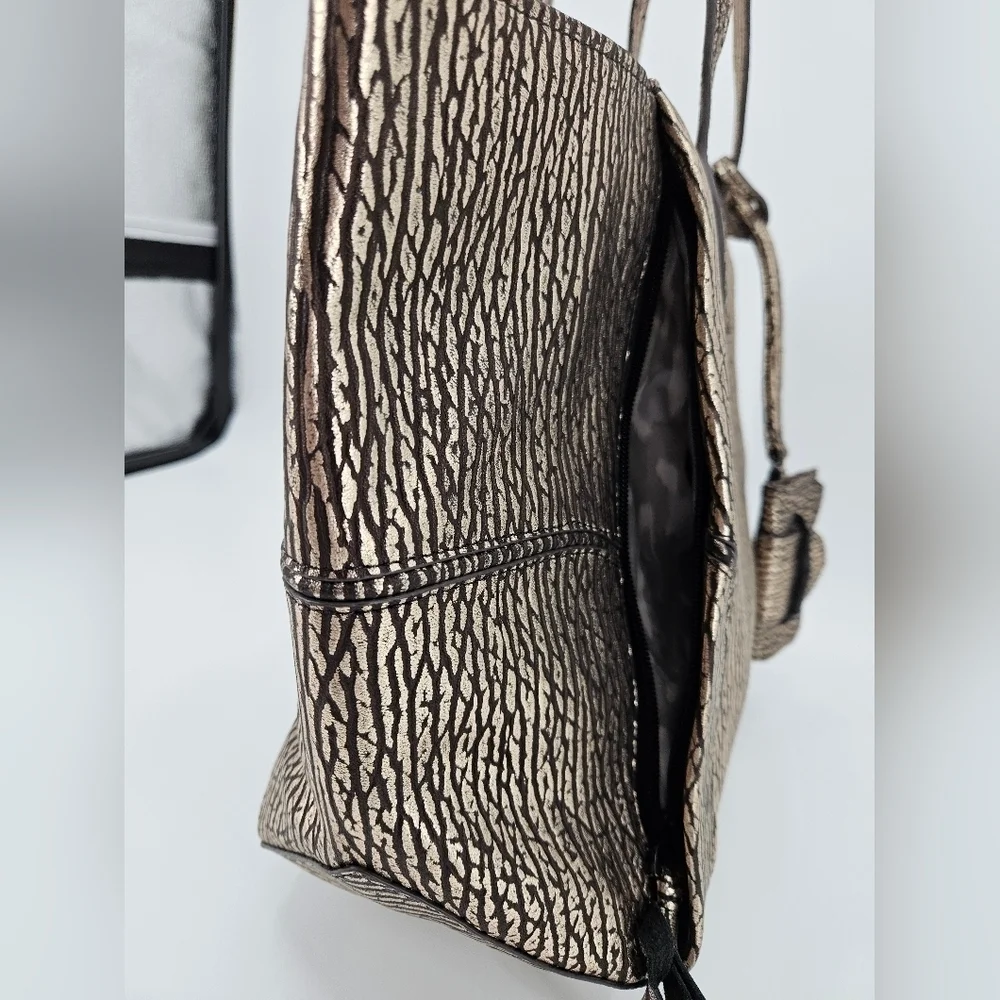 Aimee Kestenberg Leather Shoulder / Tote Bage Purse - Rose Gold & Black